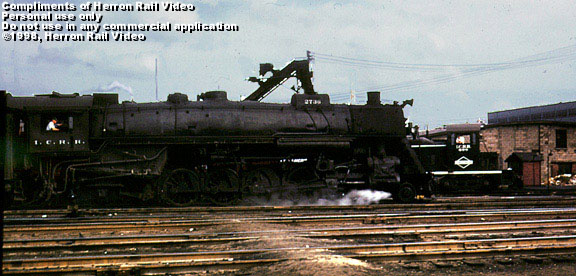  ICRR 2-10-2 2736 departing Louisville round house. July, 1957.
